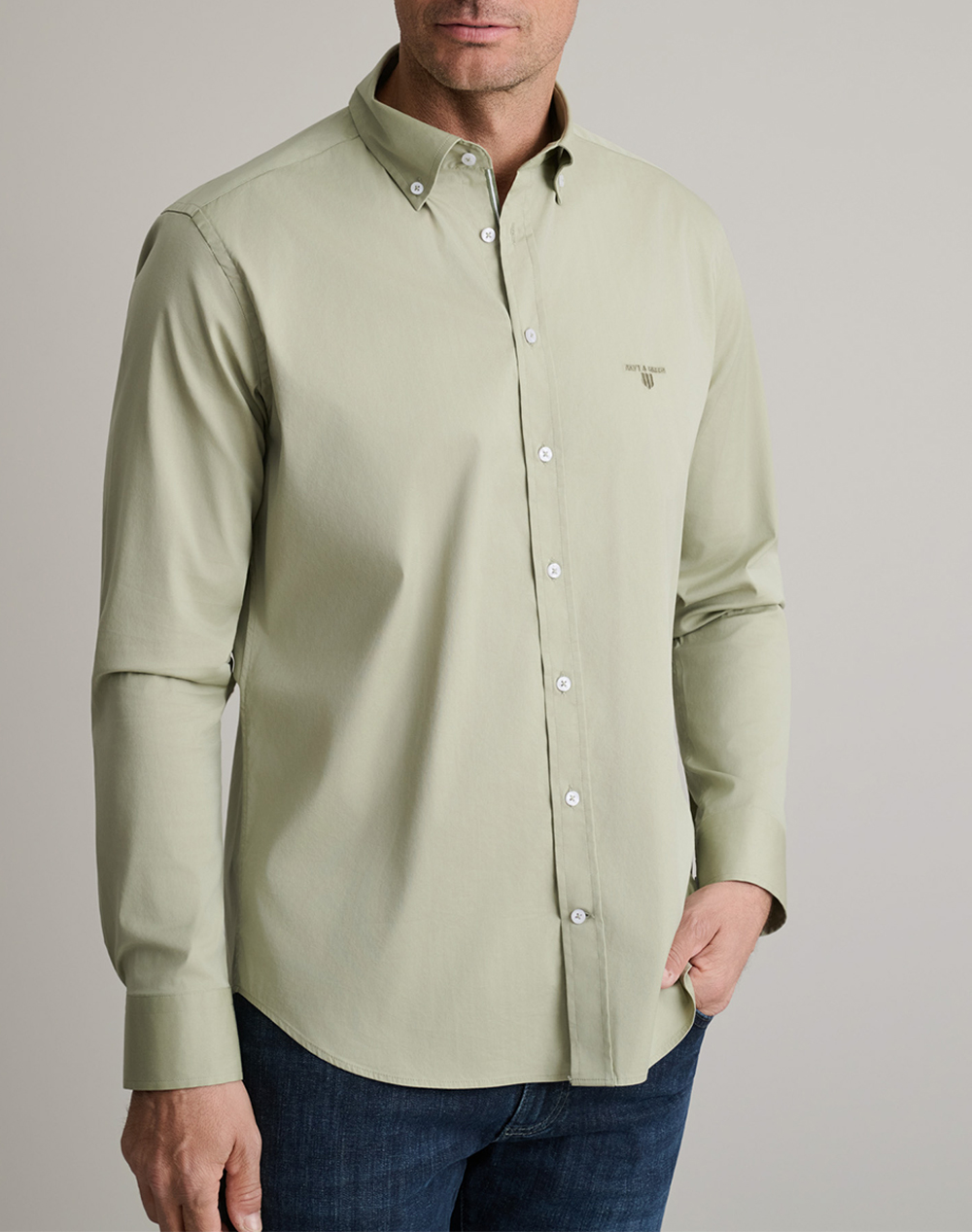 NAVY&GREEN ΠΟΥΚΑΜΙΣΟ COMFORT FIT 24NG.SD61/1B.8-PALE OLIVE GREEN LightGreen