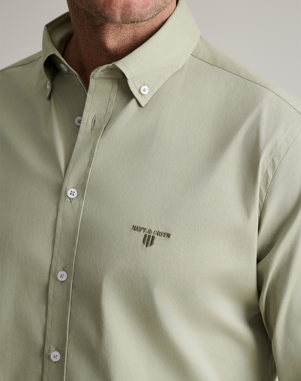 NAVY&GREEN ΠΟΥΚΑΜΙΣΟ COMFORT FIT 24NG.SD61/1B.8-PALE OLIVE GREEN LightGreen φωτογραφία