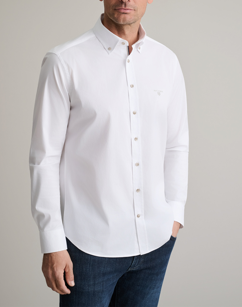 NAVY&GREEN ΠΟΥΚΑΜΙΣΟ COMFORT FIT 24NG.SD61/1B.8-BRIGHT WHITE White