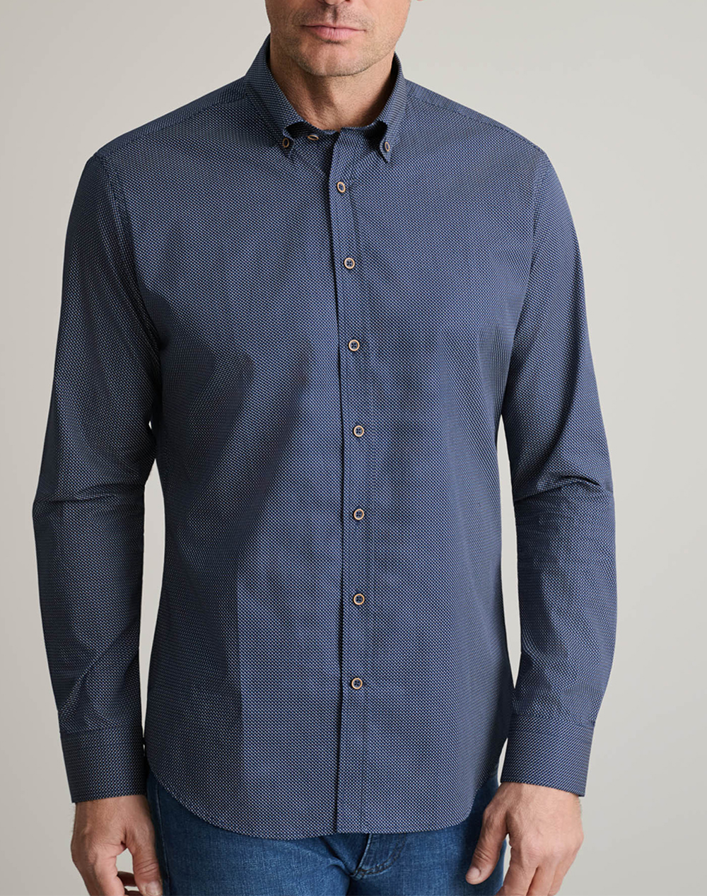 NAVY&GREEN ΠΟΥΚΑΜΙΣΟ FIT LINE 24NG.B412/1B-DK NAVY/LT BROWN NavyBlue