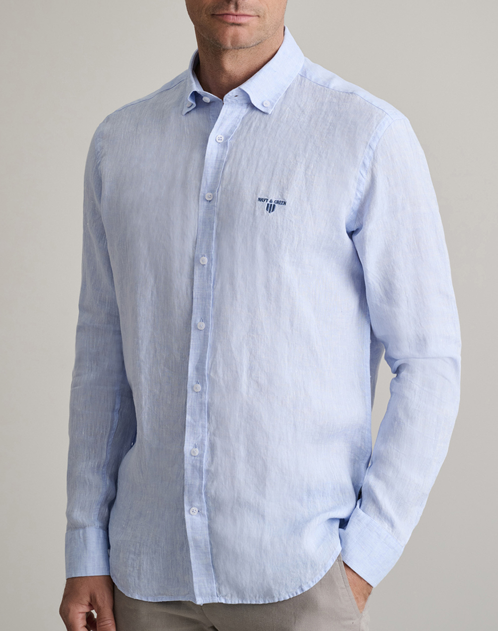 NAVY&GREEN ΠΟΥΚΑΜΙΣΟ COMFORT FIT 24NG.BX153/1B.4-LIGHT SKY BLUE A LightBlue