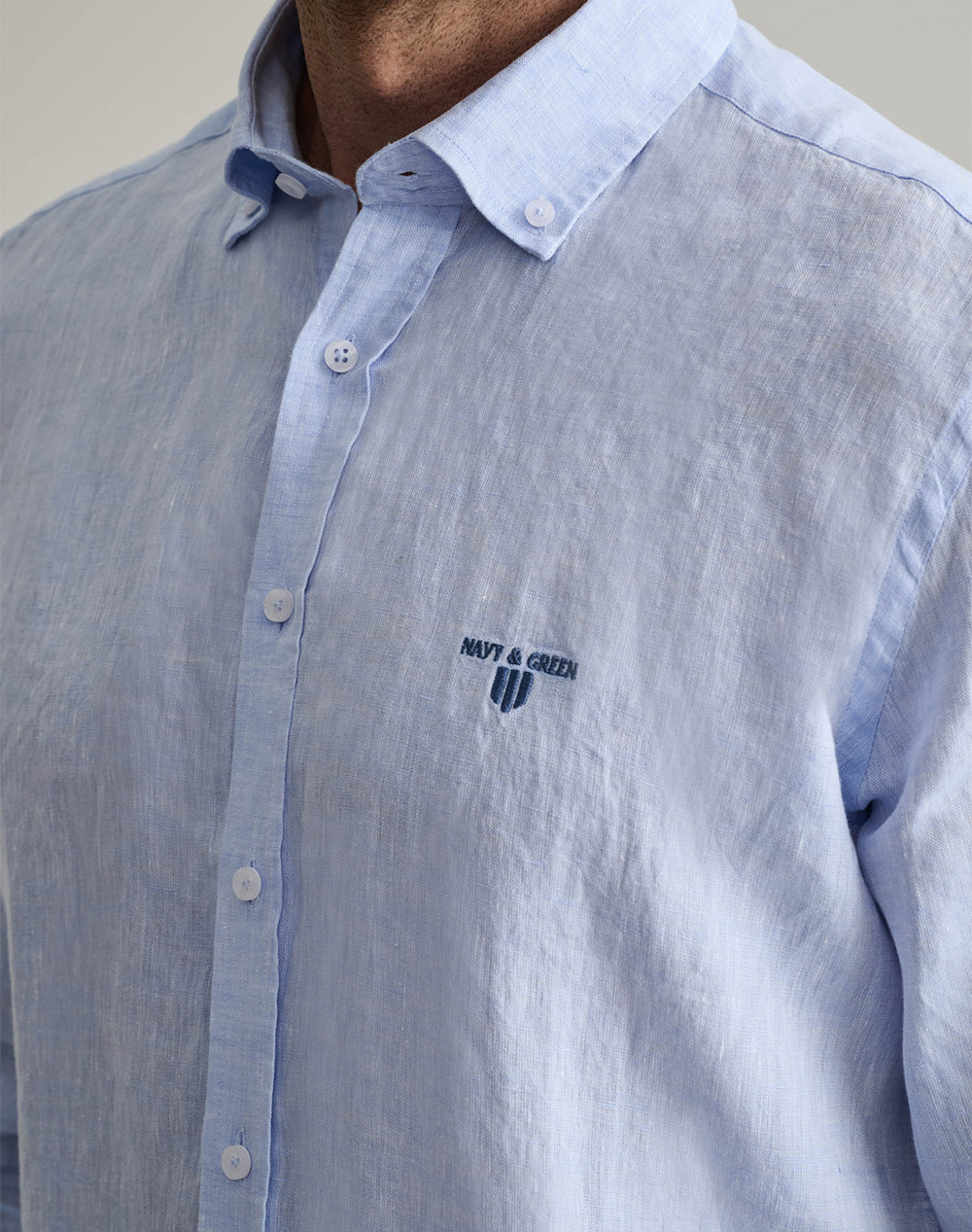 NAVY&GREEN ΠΟΥΚΑΜΙΣΟ COMFORT FIT 24NG.BX153/1B.4-LIGHT SKY BLUE A LightBlue φωτογραφία