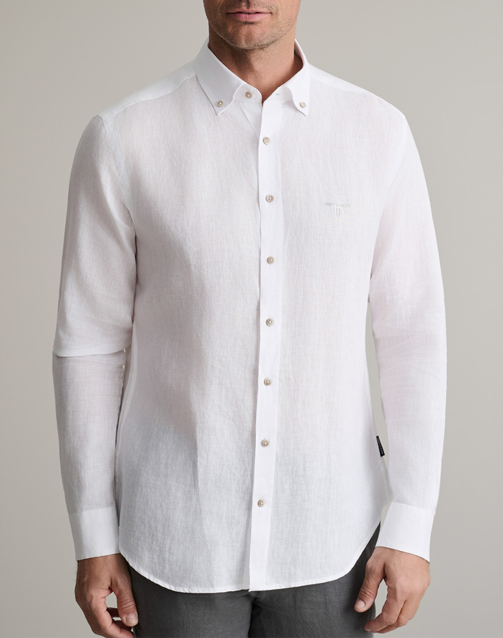 NAVY&GREEN ΠΟΥΚΑΜΙΣΟ COMFORT FIT 24NG.BX153/1B.4-WHITE D White
