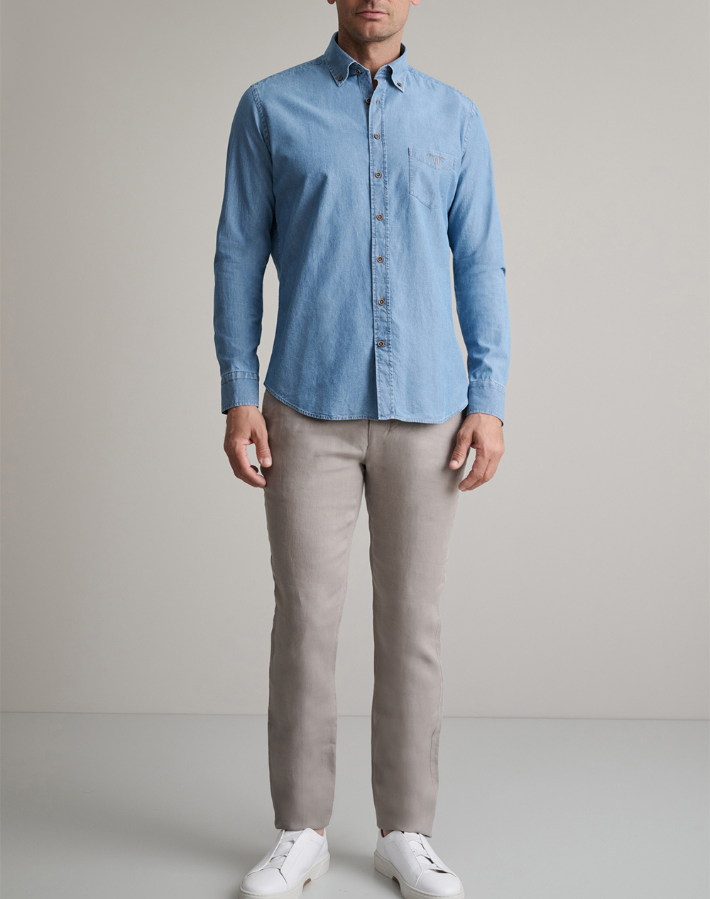 Navy Green Πουκαμισο Comfort Fit 24Ng Sd128 1B 3-Bleached Denimblue ανδρικά ρούχα πουκάμισα Politikos Shop Πολιτικός