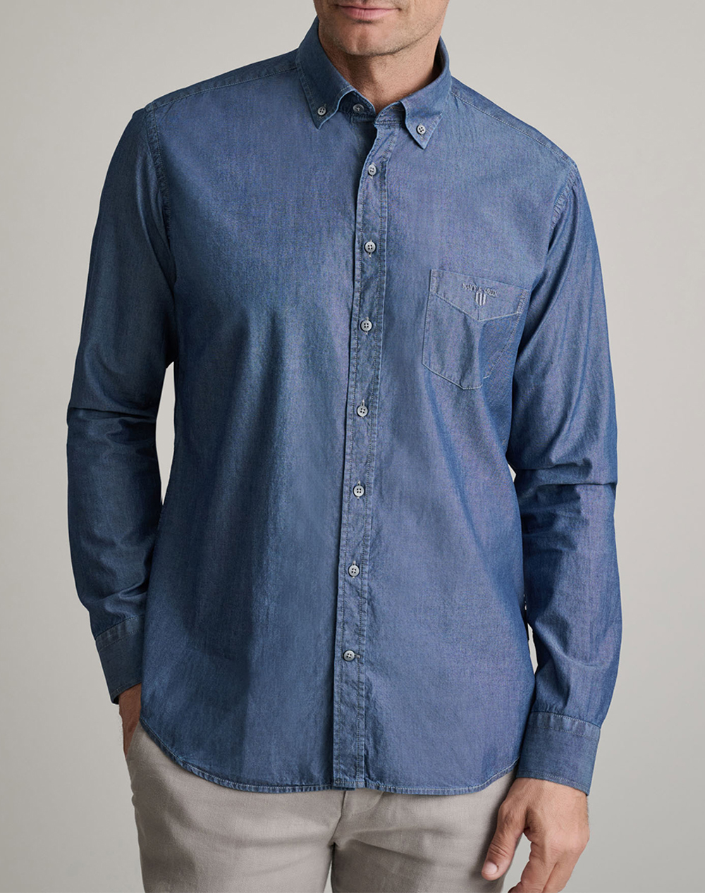 NAVY&GREEN ΠΟΥΚΑΜΙΣΟ COMFORT FIT 24NG.SD128/1B.3-BLUE B DenimDarkBlue