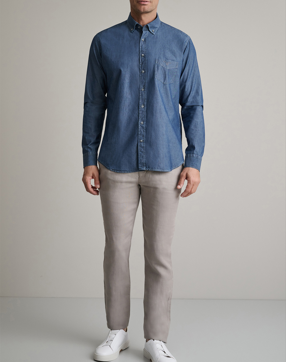 Navy Green Πουκαμισο Comfort Fit 24Ng Sd128 1B 3-Blue B Denimdarkblue ανδρικά ρούχα πουκάμισα Politikos Shop Πολιτικός