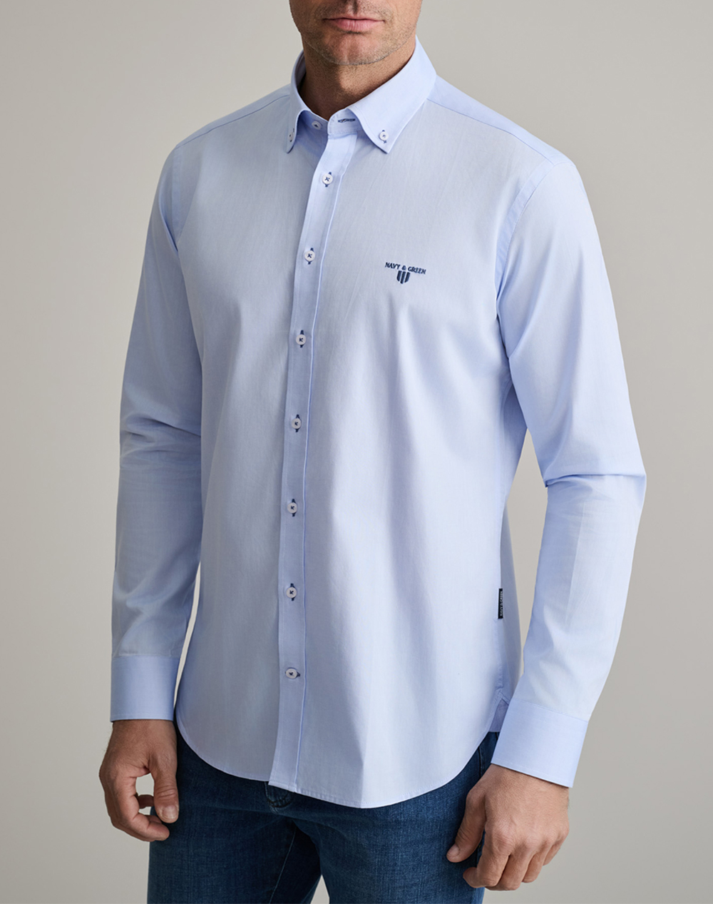 NAVY&GREEN ΠΟΥΚΑΜΙΣΟ COMFORT FIT 24NG.SD138/1B.2-STARLIGHT BLUE LightBlue