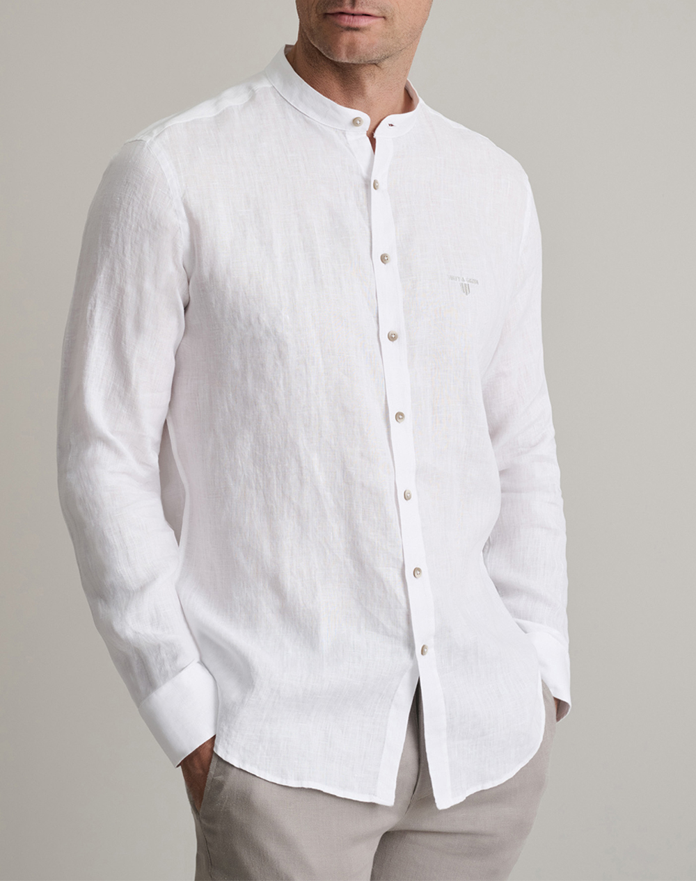 NAVY&GREEN ΠΟΥΚΑΜΙΣΟ MAO COMFORT FIT 24NG.BX153/MAO.4-WHITE D White