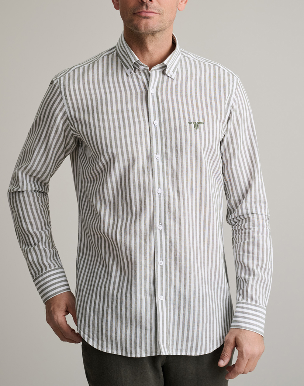 NAVY&GREEN ΠΟΥΚΑΜΙΣΟ COMFORT FIT 24NG.CA272/1B.1-WHITE/DUSTY GREEN Mixed