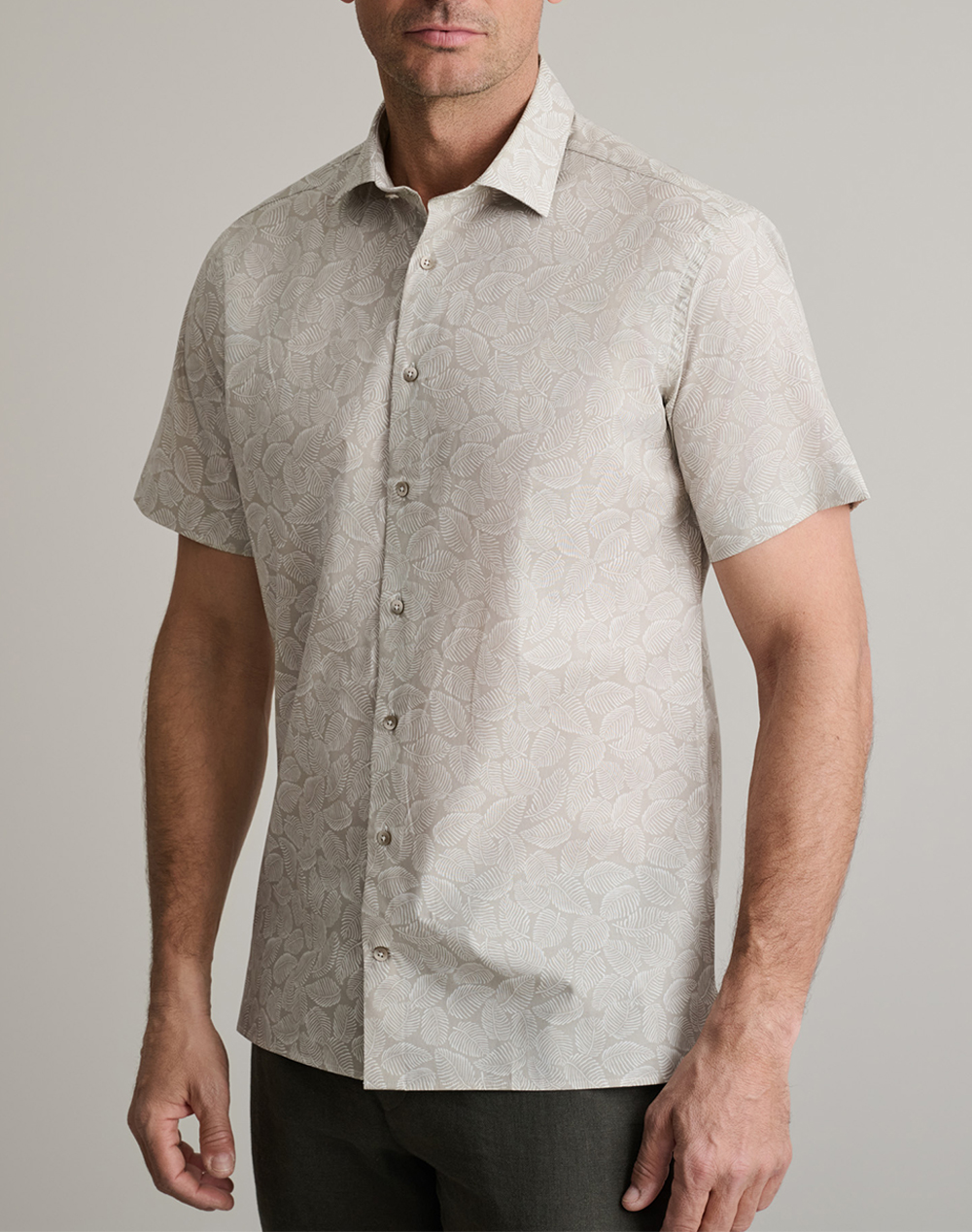 NAVY&GREEN ΠΟΥΚΑΜΙΣΟ COMFORT FIT, ΚΟΝΤΟ ΜΑΝΙΚΙ 24NG.MP27/NGM/SS-BEIGE/WHITE Biege