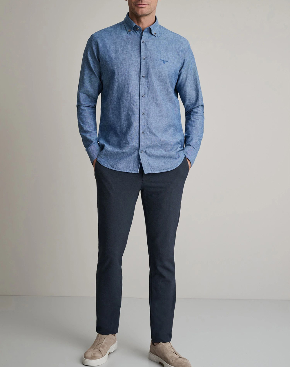 Navy Green Πουκαμισο Comfort Fit 24Ng Cr105 1B 1-Morrocan Blue Indigo ανδρικά ρούχα πουκάμισα Politikos Shop Πολιτικός
