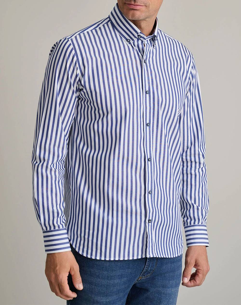 NAVY&GREEN ΠΟΥΚΑΜΙΣΟ COMFORT FIT 24NG.B405/1B-CLASSIC BLUE/WHITE SkyBlue