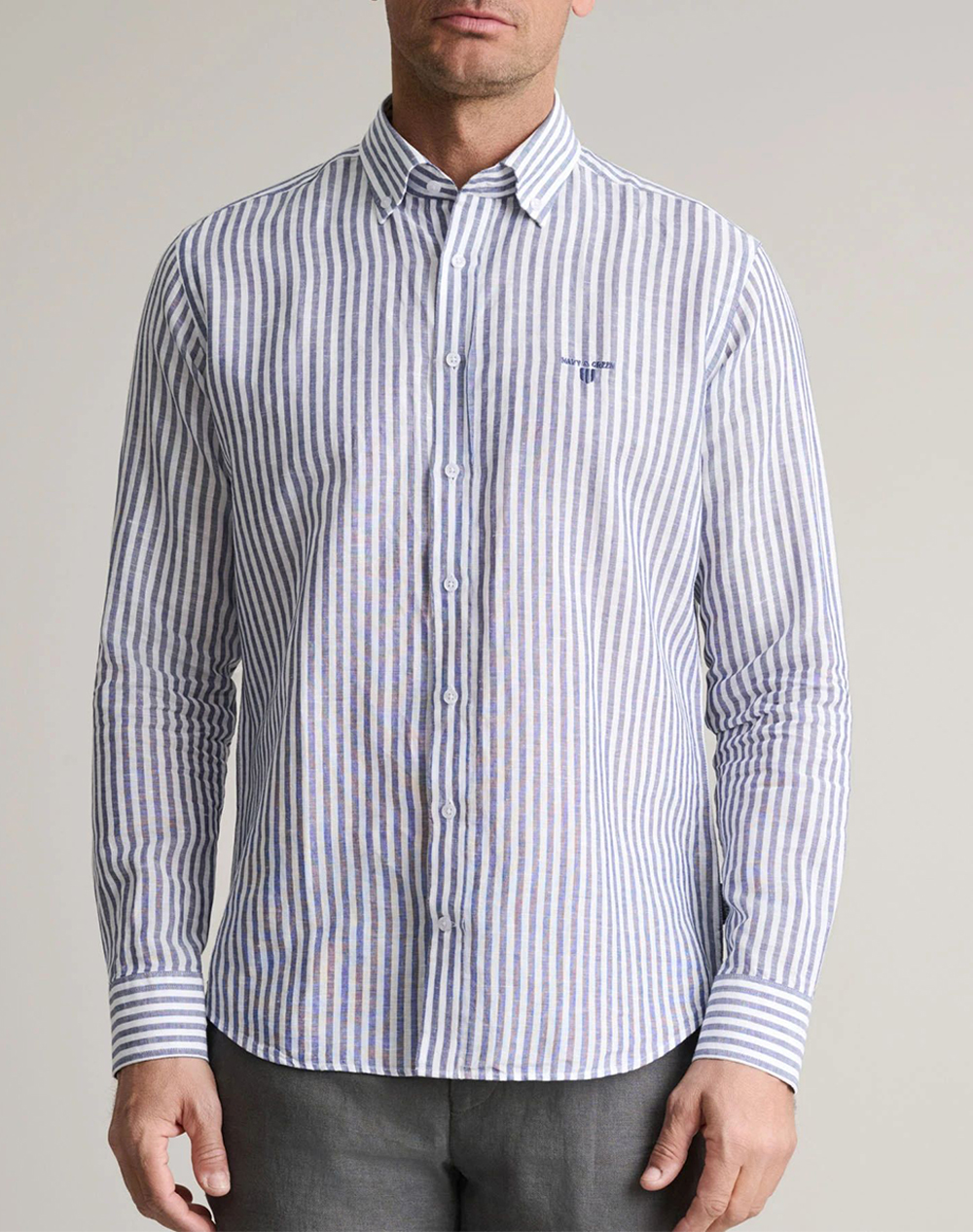 NAVY&GREEN ΠΟΥΚΑΜΙΣΟ COMFORT FIT 24NG.SF018/1B-DIRTY BLUE/WHITE Mixed