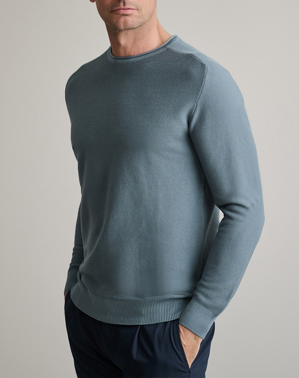 NAVY&GREEN ΠΛΕΚΤΟ ΒΑΜΒΑΚΕΡΟ ΛΑΙΜΟΚΟΨΗ, 2TONE 24YM.997/P.2-PILOT BLUE DarkBlue