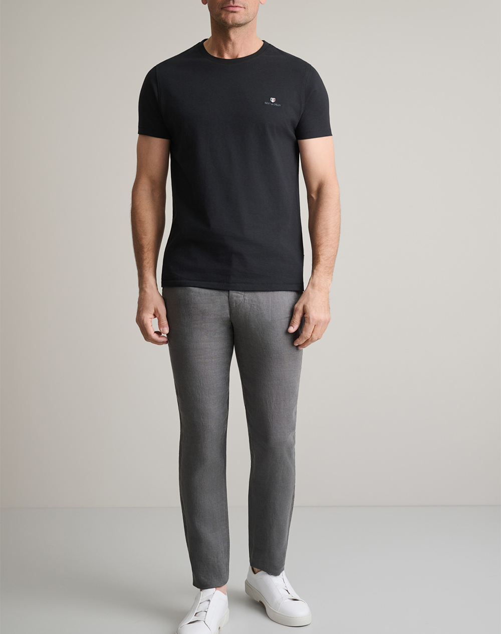 Navy Green Μπλούζα Λαιμοκοψη 24Mo 001 P 3-Black Black ανδρικά ρούχα μπλούζες T-Shirt Politikos Shop Πολιτικός