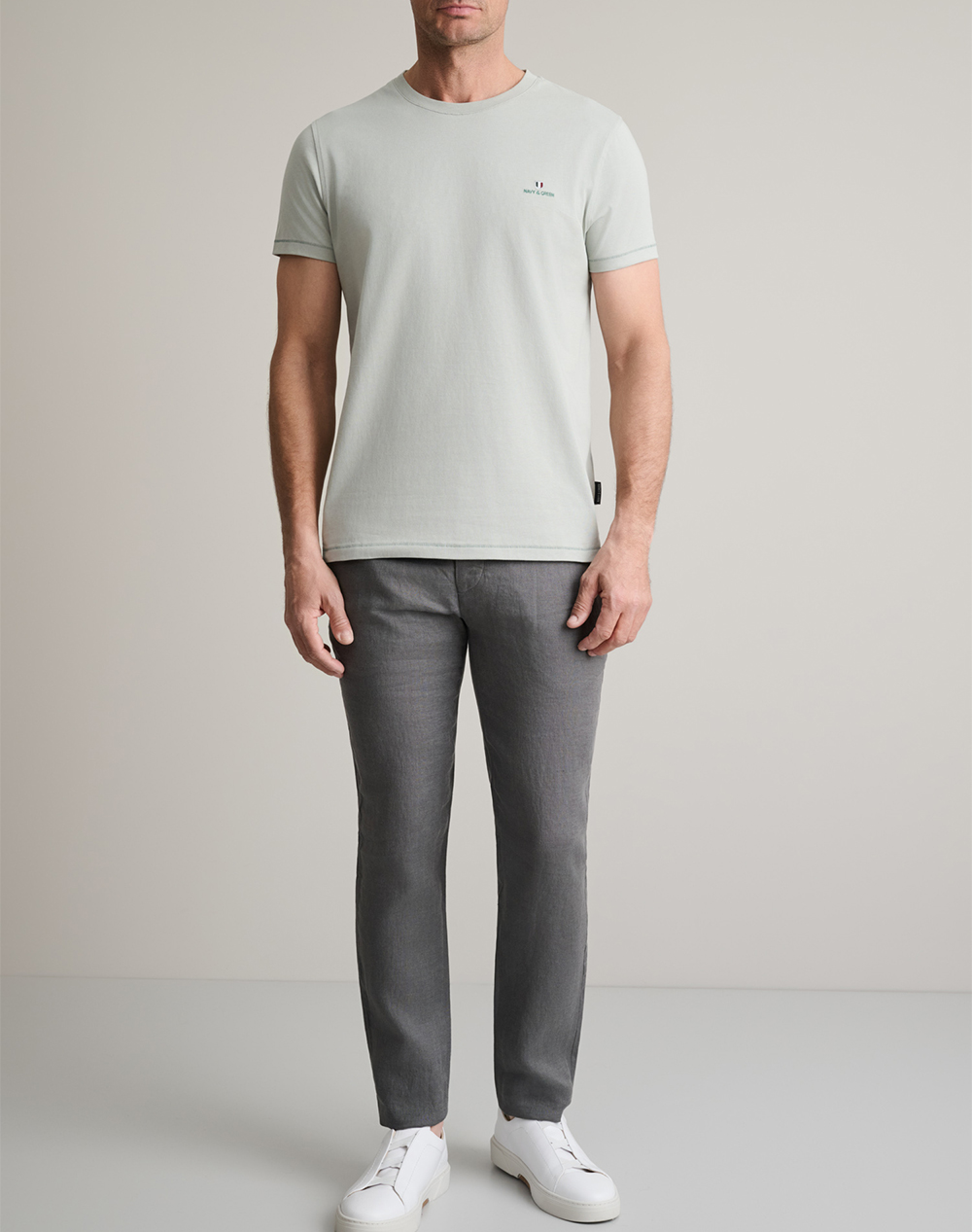 Navy Green Μπλούζα Λαιμοκοψη 24Mo 001 P 3-Iceberg Ecru ανδρικά ρούχα μπλούζες T-Shirt Politikos Shop Πολιτικός