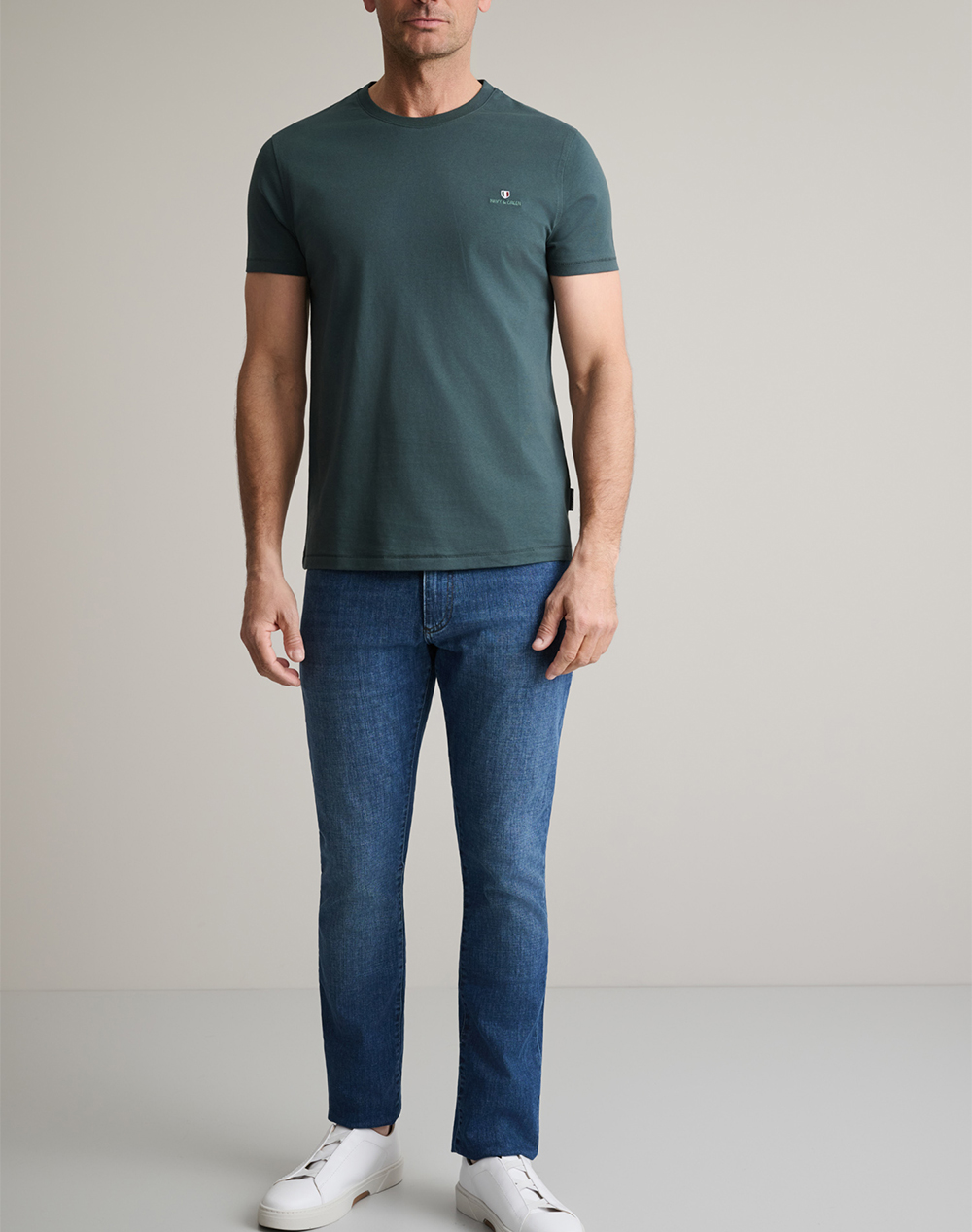 Navy Green Μπλούζα Λαιμοκοψη 24Mo 001 P 3-Deep Atlantic Mixed ανδρικά ρούχα μπλούζες T-Shirt Politikos Shop Πολιτικός