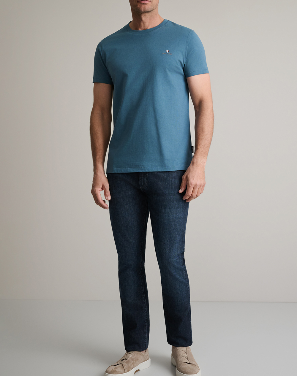 Navy Green Μπλούζα Λαιμοκοψη 24Mo 001 P 3-Deep Ocean Oceanblue ανδρικά ρούχα μπλούζες T-Shirt Politikos Shop Πολιτικός