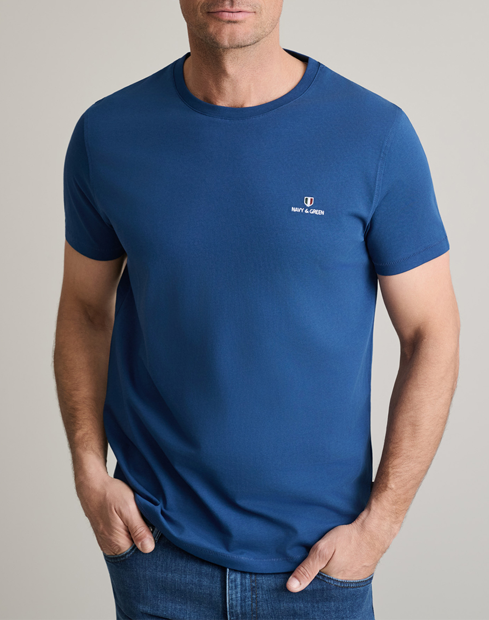 NAVY&GREEN ΜΠΛΟΥΖΑ ΛΑΙΜΟΚΟΨΗ 24MO.001/P.3-Atlantic Blue RoyalBlue