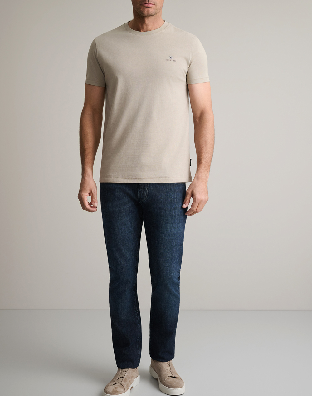 NAVY&GREEN ΜΠΛΟΥΖΑ ΛΑΙΜΟΚΟΨΗ 24MO.001/P.3-Oxford Tan SandyBrown φωτογραφία