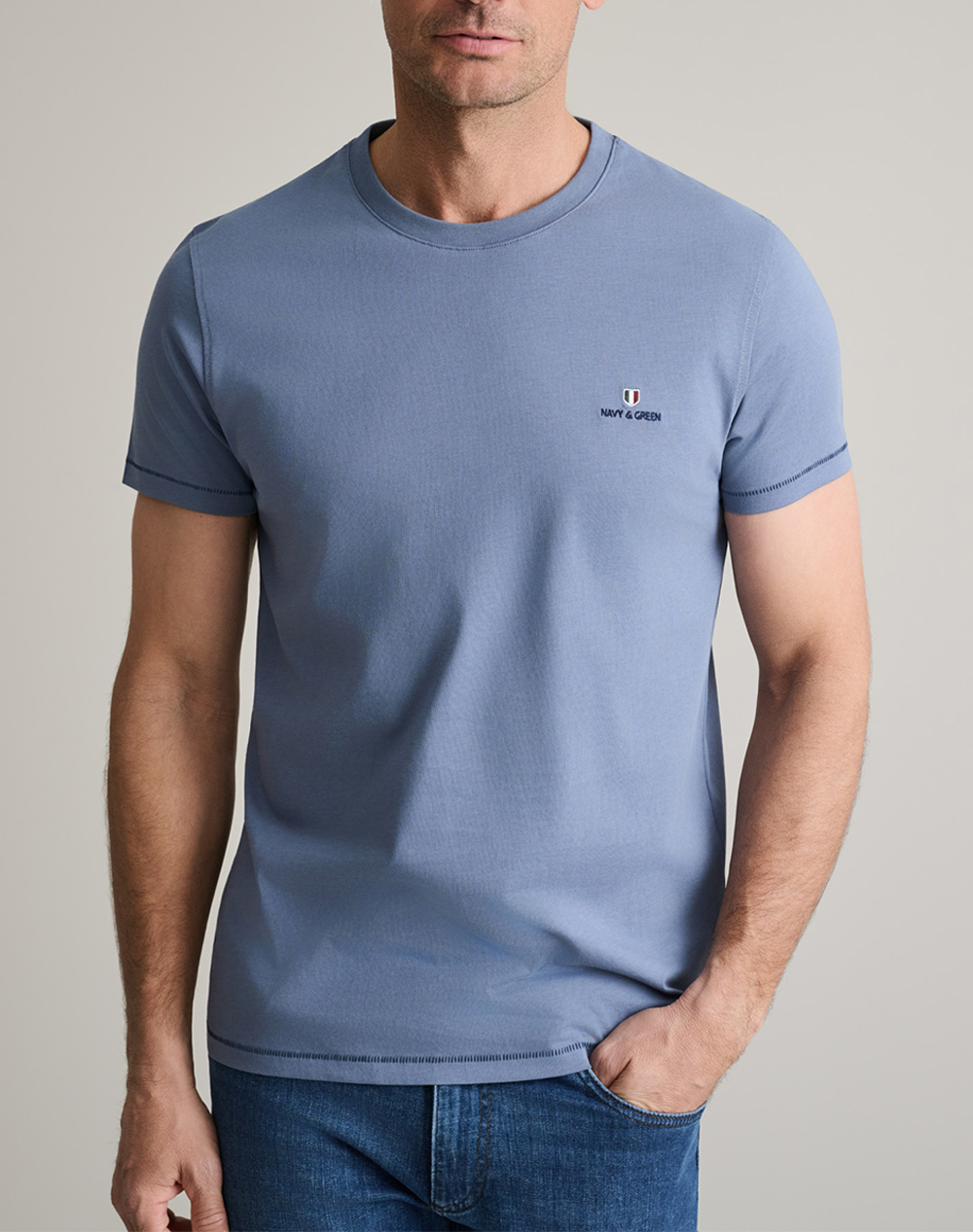 NAVY&GREEN ΜΠΛΟΥΖΑ ΛΑΙΜΟΚΟΨΗ 24MO.001/P.3-CAPTAINS BLUE SteelBlue