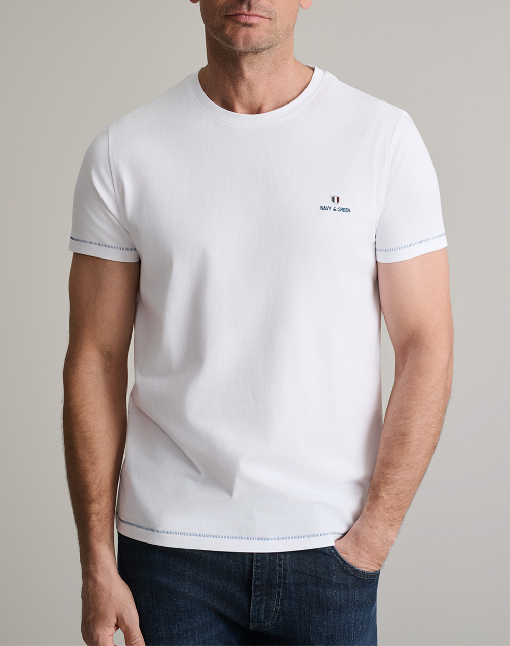 NAVY&GREEN ΜΠΛΟΥΖΑ ΛΑΙΜΟΚΟΨΗ 24MO.001/P.3-WHITE White