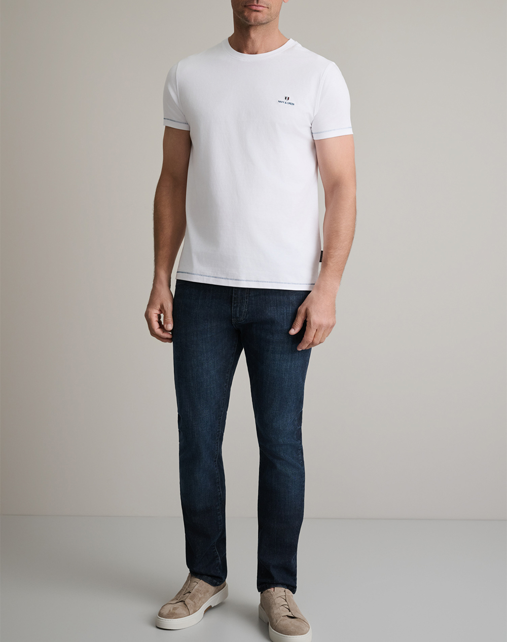 Navy Green Μπλούζα Λαιμοκοψη 24Mo 001 P 3-White White ανδρικά ρούχα μπλούζες T-Shirt Politikos Shop Πολιτικός