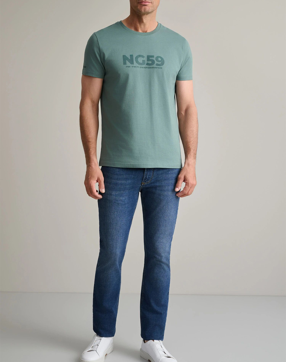Navy Green Μπλούζα Λαιμοκοψη 24Tu 346 3R-Green Bay Greensnake ανδρικά ρούχα μπλούζες T-Shirt Politikos Shop Πολιτικός