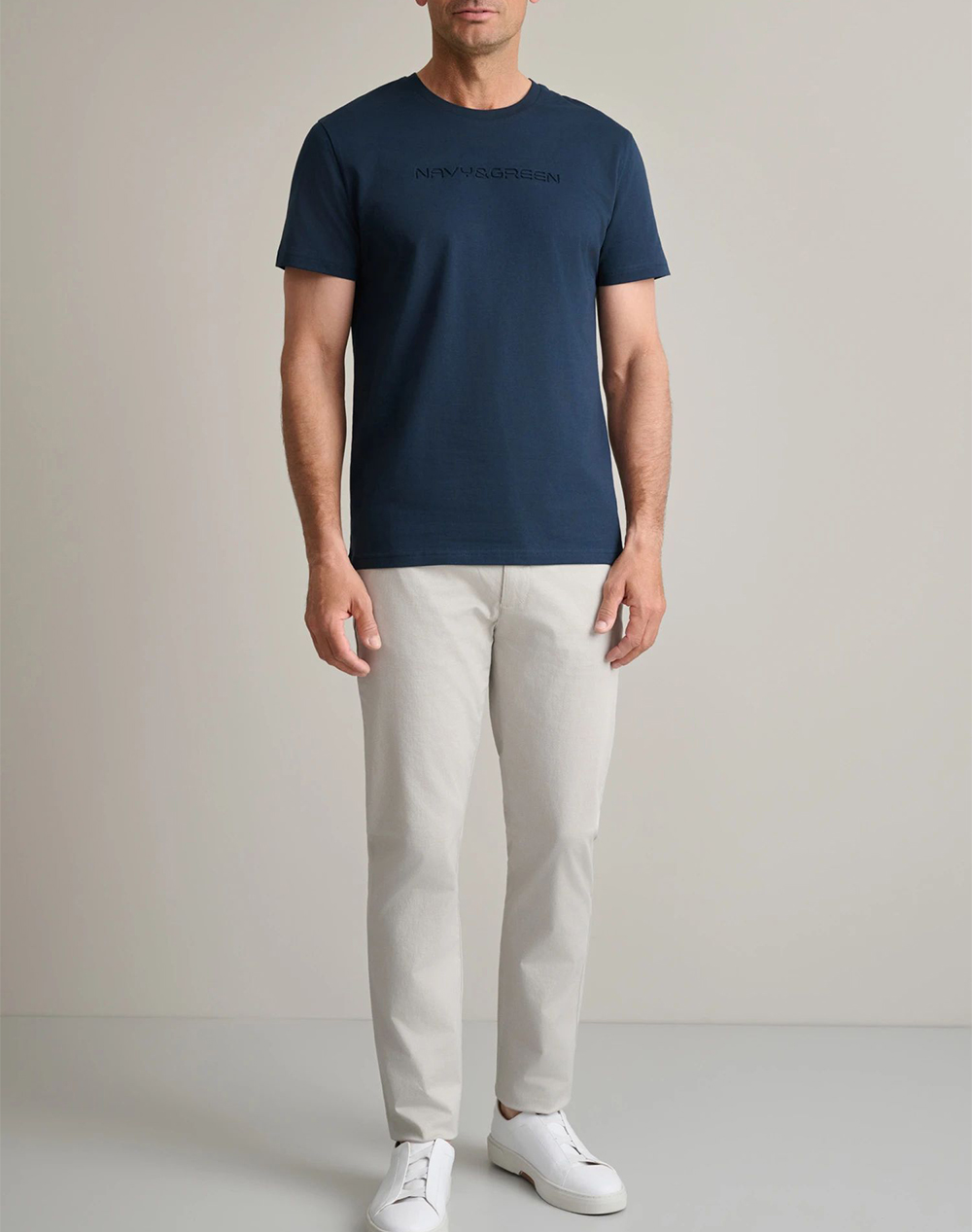 Navy Green Μπλούζα Λαιμοκοψη 24Tu 346 7R-Marine Blue Darkblue ανδρικά ρούχα μπλούζες T-Shirt Politikos Shop Πολιτικός