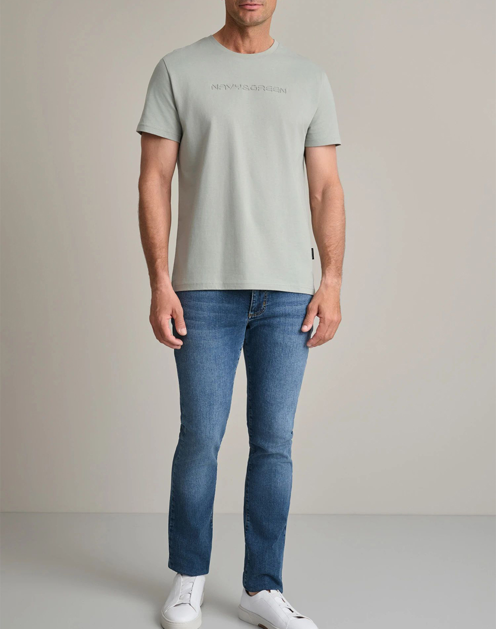 Navy Green Μπλούζα Λαιμοκοψη 24Tu 346 7R-Iceberg Lightgreen ανδρικά ρούχα μπλούζες T-Shirt Politikos Shop Πολιτικός