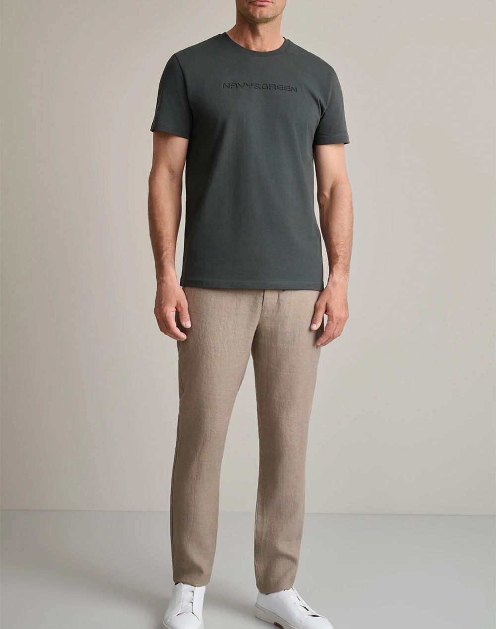 Navy Green Μπλούζα Λαιμοκοψη 24Tu 346 7R-Deepest Mixed ανδρικά ρούχα μπλούζες T-Shirt Politikos Shop Πολιτικός