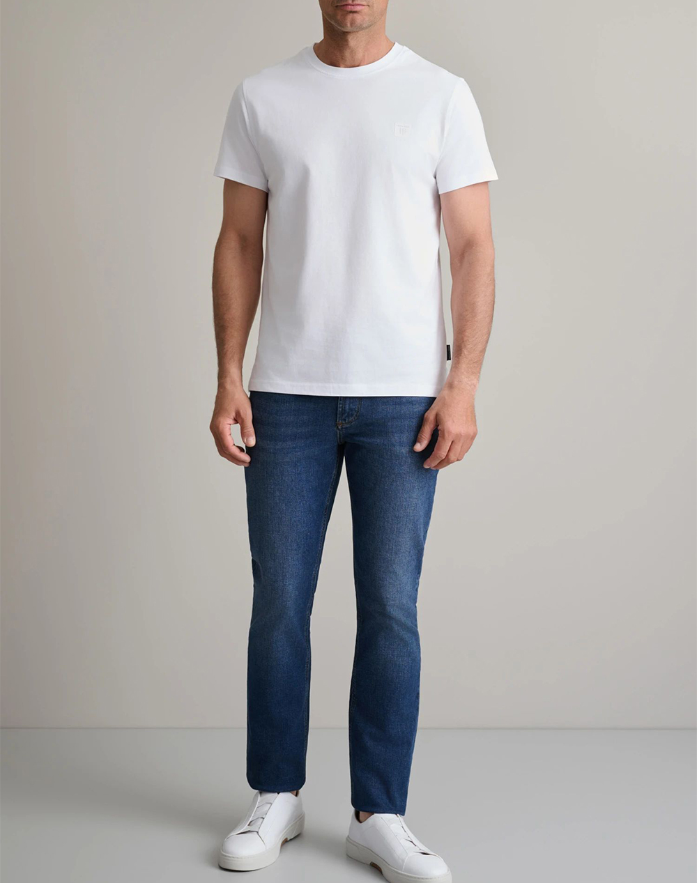 Navy Green Μπλούζα Λαιμοκοψη 24Mo 024 R-White White ανδρικά ρούχα μπλούζες T-Shirt Politikos Shop Πολιτικός