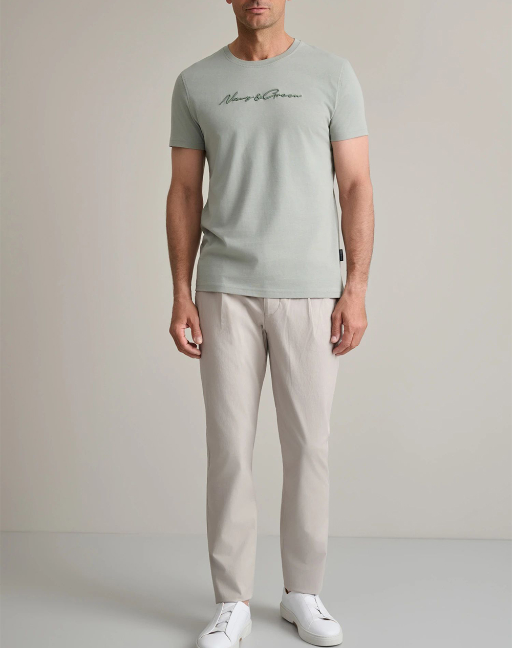 Navy Green Μπλούζα Λαιμοκοψη 24Tu 322 11P 2-Iceberg Lightgreen ανδρικά ρούχα μπλούζες T-Shirt Politikos Shop Πολιτικός
