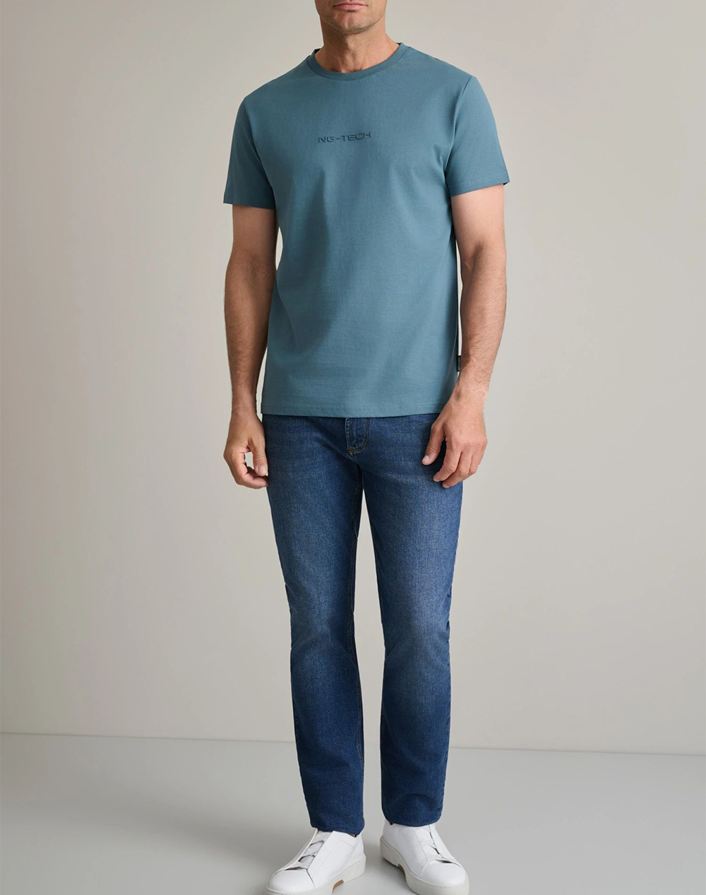Navy Green Μπλούζα Λαιμοκοψη 24Mo 023 R-Pilot Blue ανδρικά ρούχα μπλούζες T-Shirt Politikos Shop Πολιτικός