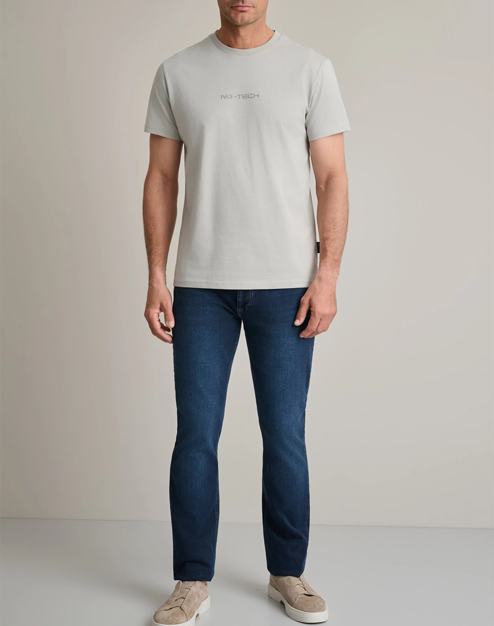 Navy Green Μπλούζα Λαιμοκοψη 24Mo 023 R-Grey Stone Lightgray ανδρικά ρούχα μπλούζες T-Shirt Politikos Shop Πολιτικός