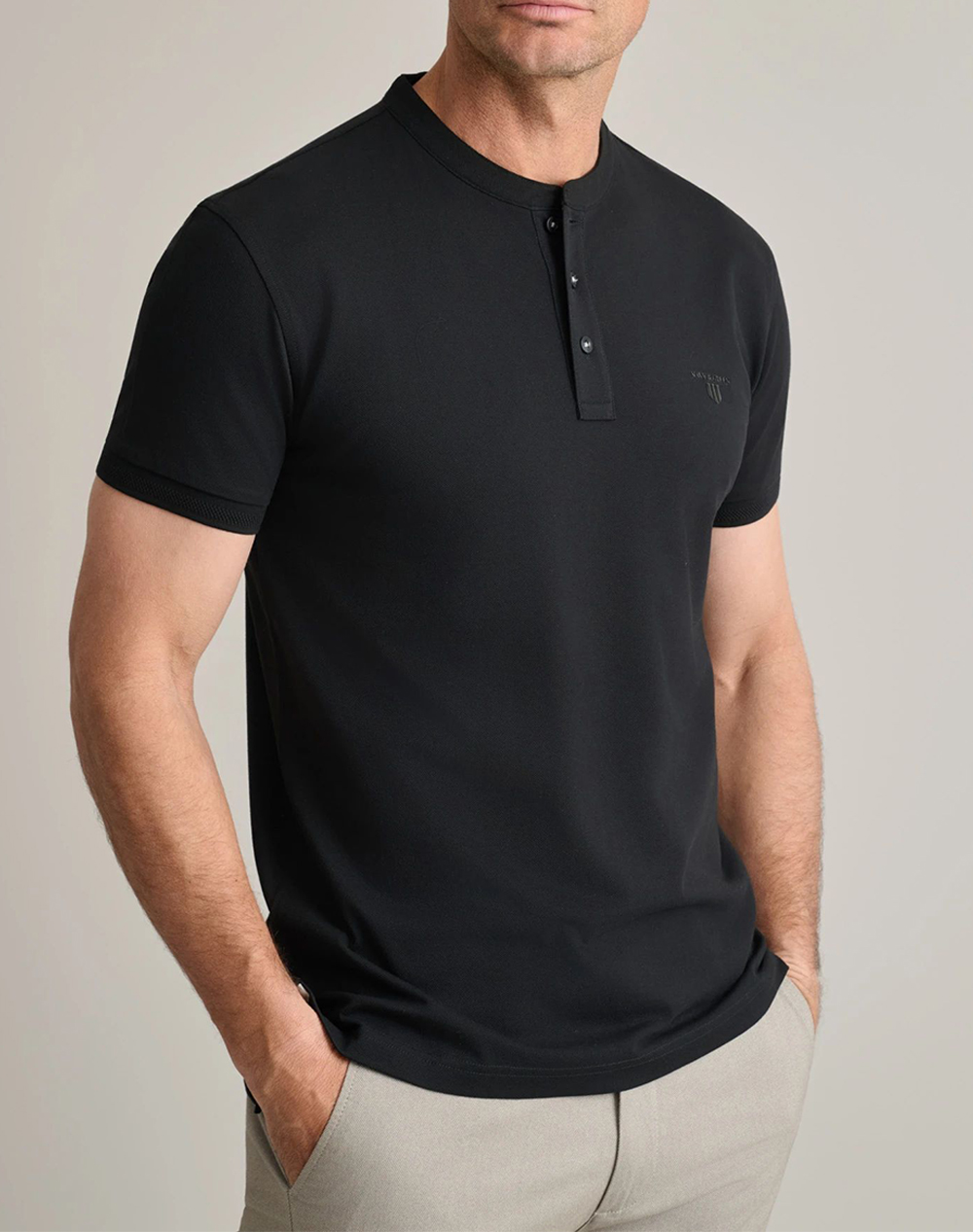 NAVY&GREEN ΜΠΛΟΥΖΑ ΛΑΙΜΟΚΟΨΗ ΜΕ ΚΟΥΜΠΙΑ 24TS.005/YL/PB-BLACK Black