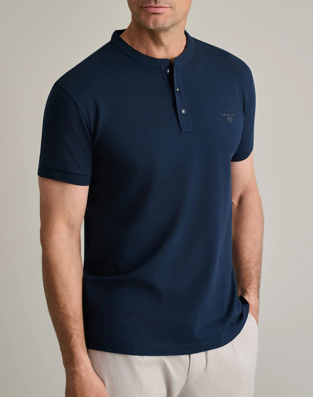 NAVY&GREEN ΜΠΛΟΥΖΑ ΛΑΙΜΟΚΟΨΗ ΜΕ ΚΟΥΜΠΙΑ 24TS.005/YL/PB-MARINE BLUE DarkBlue