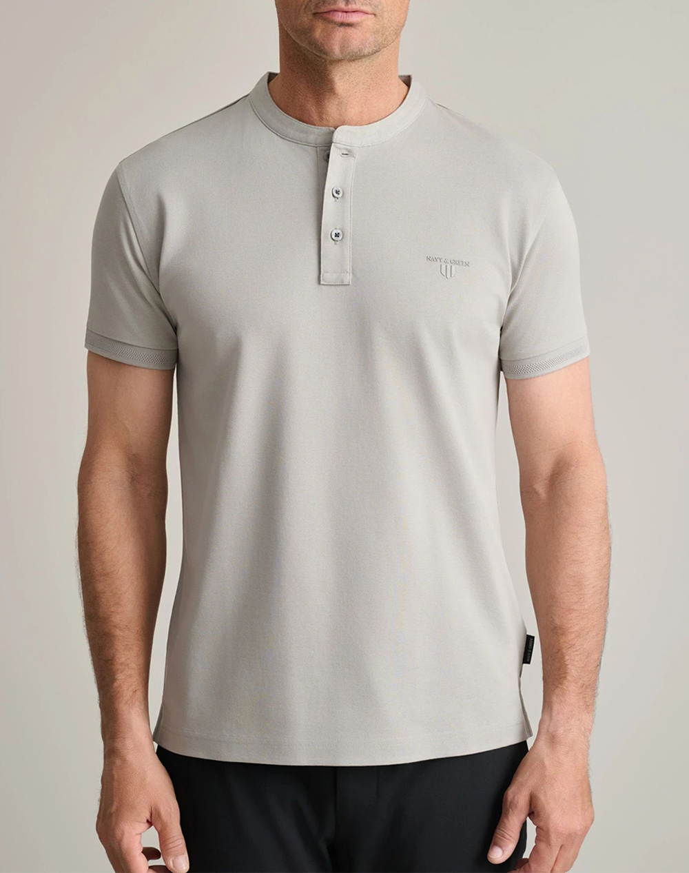 NAVY&GREEN ΜΠΛΟΥΖΑ ΛΑΙΜΟΚΟΨΗ ΜΕ ΚΟΥΜΠΙΑ 24TS.005/YL/PB-GREY STONE LightGray