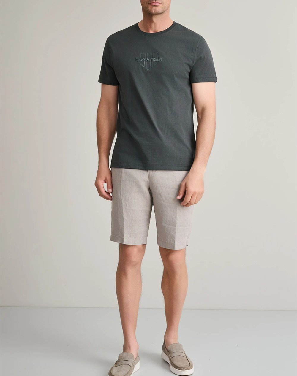 Navy Green Μπλούζα Λαιμοκοψη 24Tu 346 4R-Deepest Darkgreen ανδρικά ρούχα μπλούζες T-Shirt Politikos Shop Πολιτικός