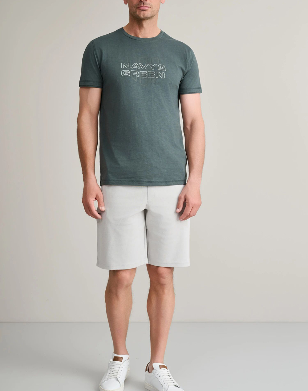 Navy Green Μπλούζα Λαιμοκοψη 24Tu 347 5R-Army Armygreen ανδρικά ρούχα μπλούζες T-Shirt Politikos Shop Πολιτικός