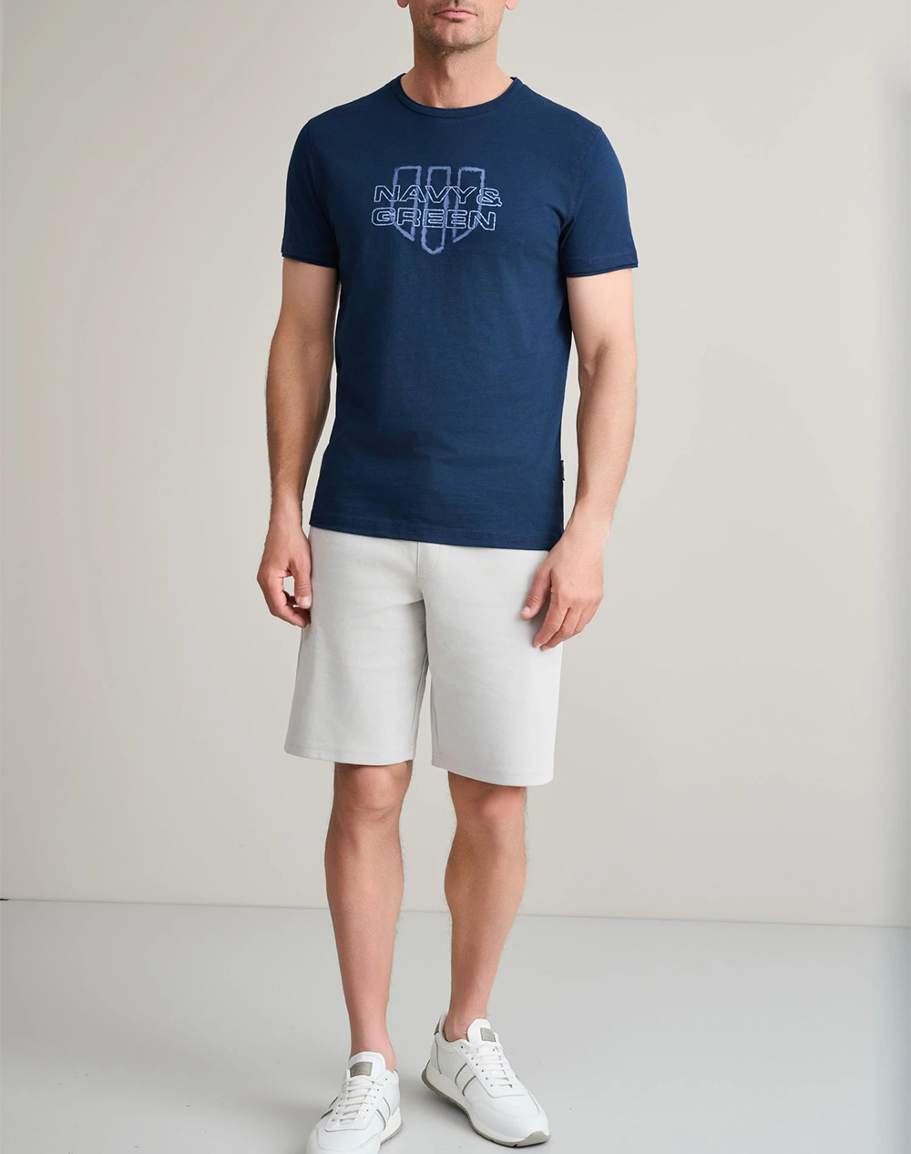 Navy Green Μπλούζα Λαιμοκοψη 24Tu 347 5R-Dark Blue Darkblue ανδρικά ρούχα μπλούζες T-Shirt Politikos Shop Πολιτικός