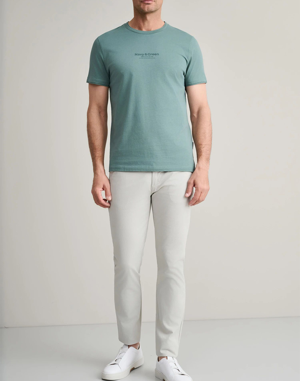 Navy Green Μπλούζα Λαιμοκοψη 24Tu 346 6R-Green Bay ανδρικά ρούχα μπλούζες T-Shirt Politikos Shop Πολιτικός