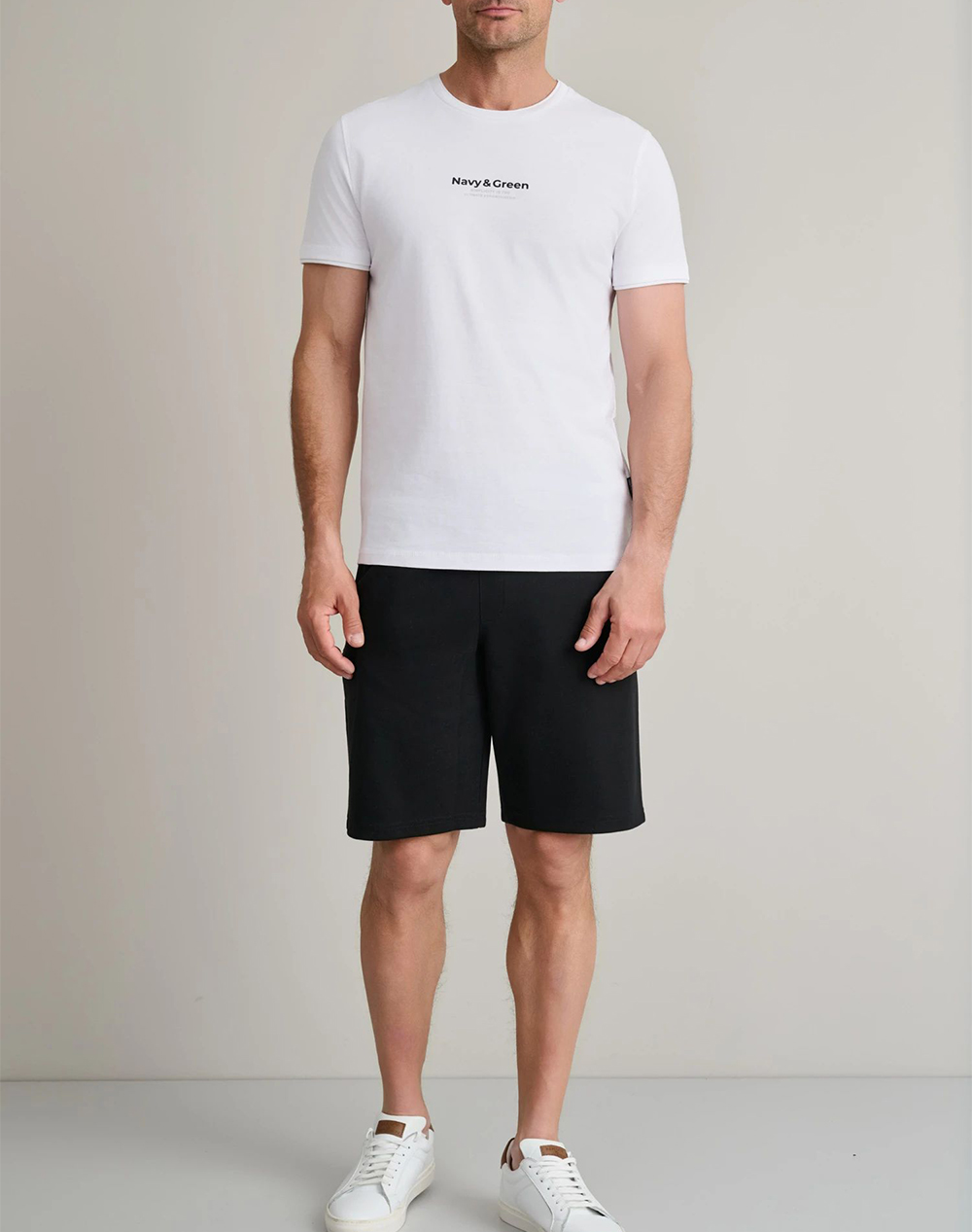 Navy Green Μπλούζα Λαιμοκοψη 24Tu 346 6R-White White ανδρικά ρούχα μπλούζες T-Shirt Politikos Shop Πολιτικός
