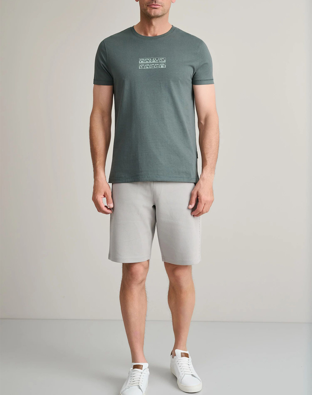 Navy Green Μπλούζα Λαιμοκοψη 24Tu 346 8R-Army Armygreen ανδρικά ρούχα μπλούζες T-Shirt Politikos Shop Πολιτικός