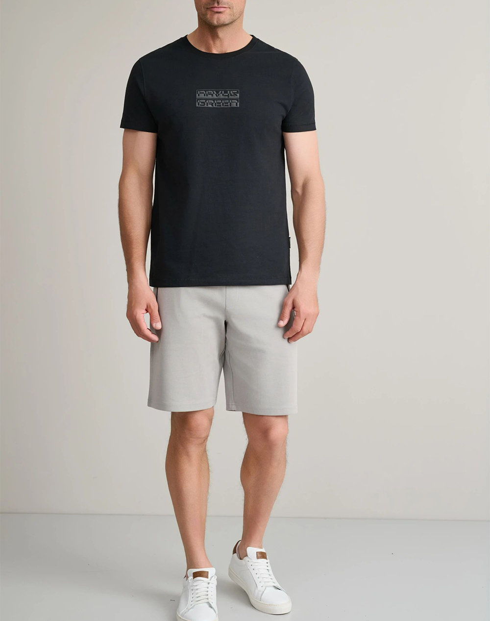 Navy Green Μπλούζα Λαιμοκοψη 24Tu 346 8R-Black Black ανδρικά ρούχα μπλούζες T-Shirt Politikos Shop Πολιτικός