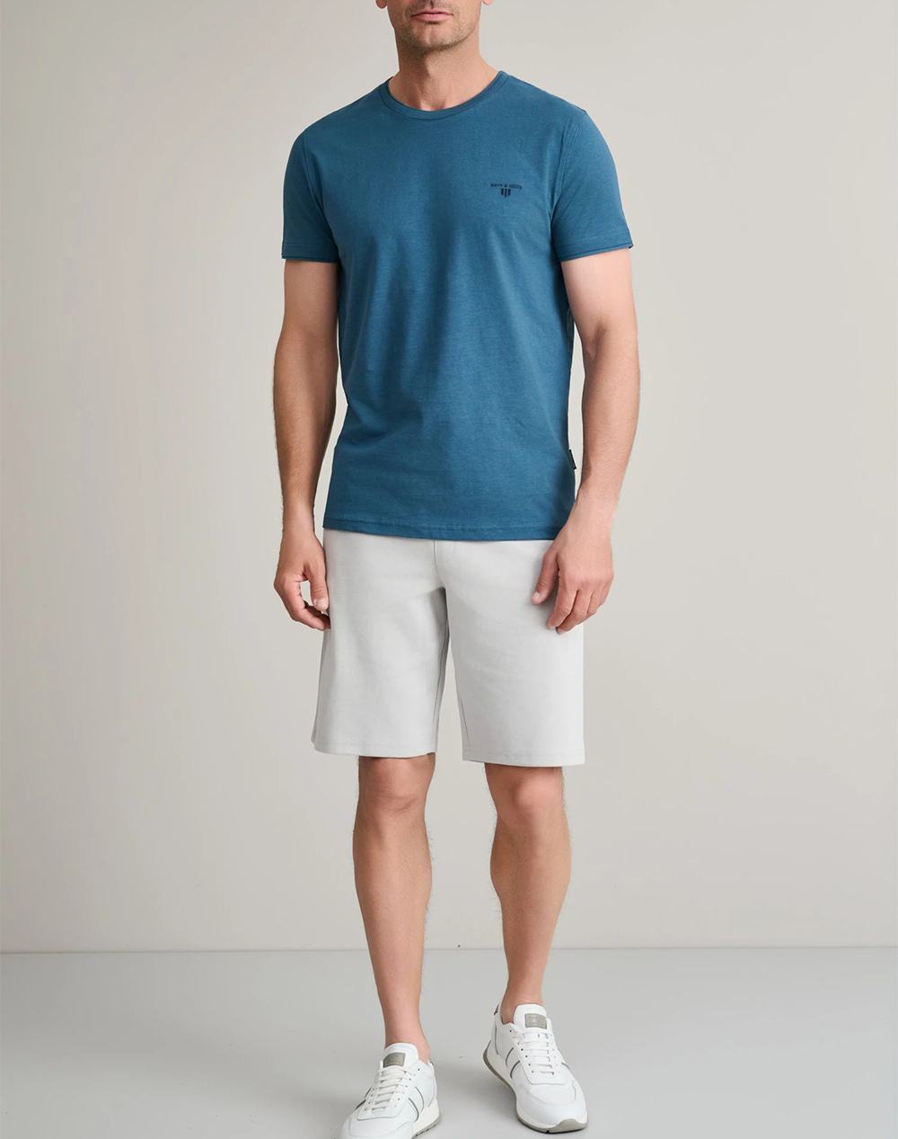 Navy Green Μπλούζα Λαιμοκοψη 24Tu 323 6P 2-Deep Ocean Oceanblue ανδρικά ρούχα μπλούζες T-Shirt Politikos Shop Πολιτικός