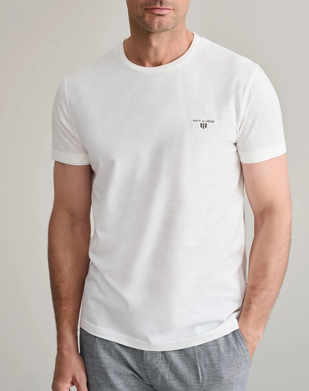NAVY&GREEN ΜΠΛΟΥΖΑ ΛΑΙΜΟΚΟΨΗ 24TU.323/6P.2-OFF WHITE OffWhite