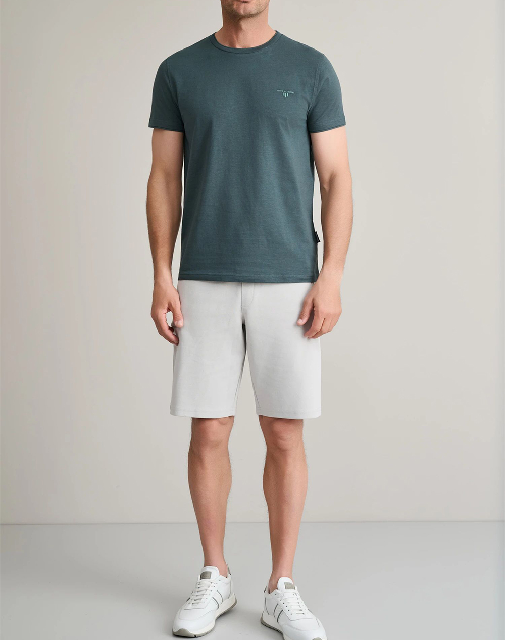 Navy Green Μπλούζα Λαιμοκοψη 24Tu 323 6P 2-Deep Atlantic Petrol ανδρικά ρούχα μπλούζες T-Shirt Politikos Shop Πολιτικός