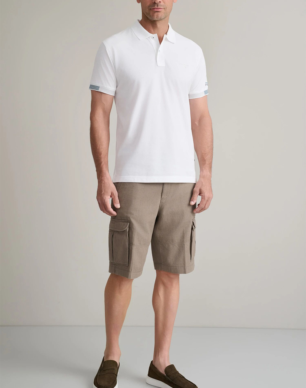 NAVY&GREEN ΜΠΛΟΥΖΑΚΙ ΠΟΛΟ Μ/ΧΡΩΜΟ, CUSTOM FIT 24GE.1041-WHITE White φωτογραφία