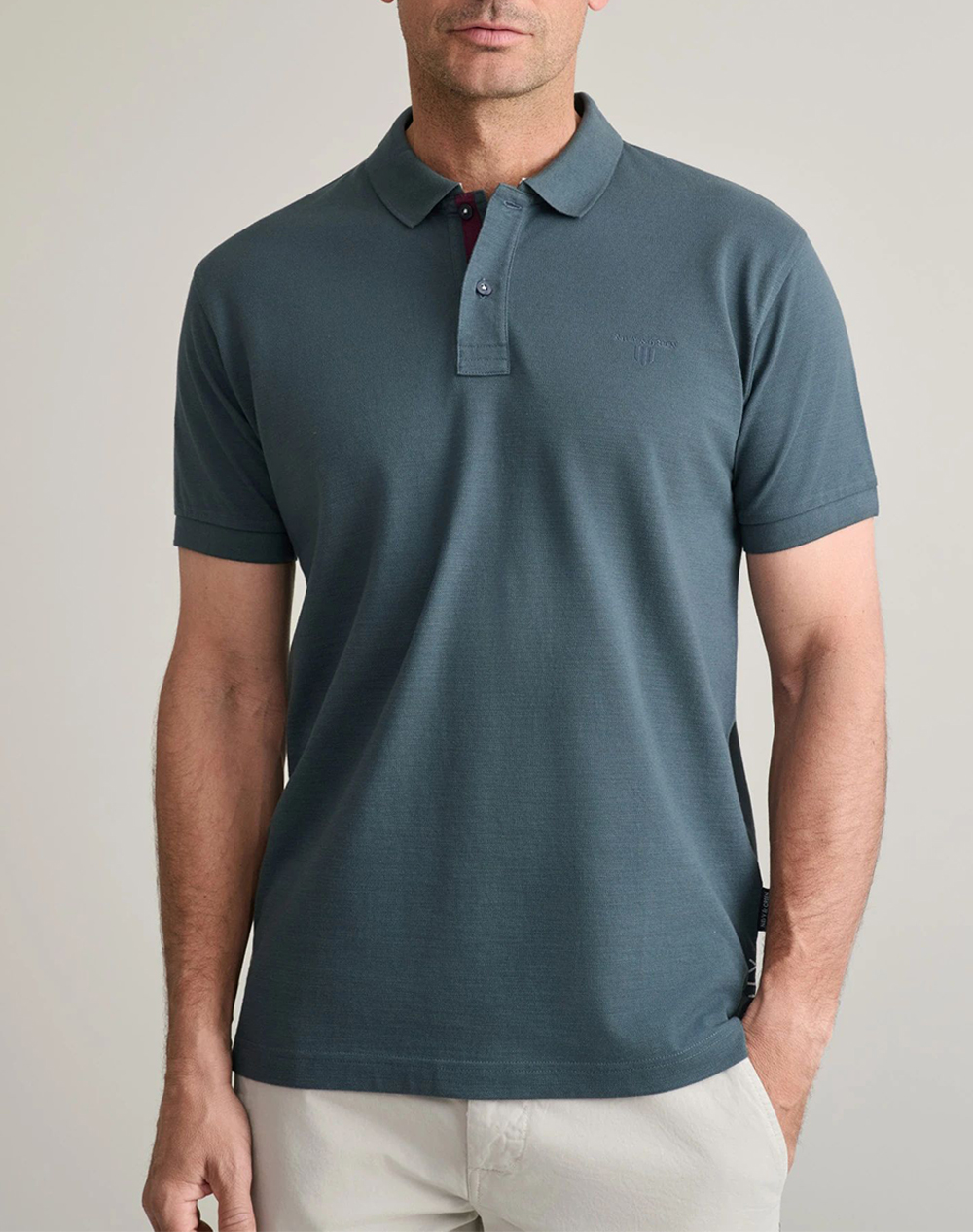 NAVY&GREEN ΜΠΛΟΥΖΑΚΙ ΠΟΛΟ Μ/ΧΡΩΜΟ, CUSTOM FIT 24GE.1040-DARK SHADOW DarkOliveGreen